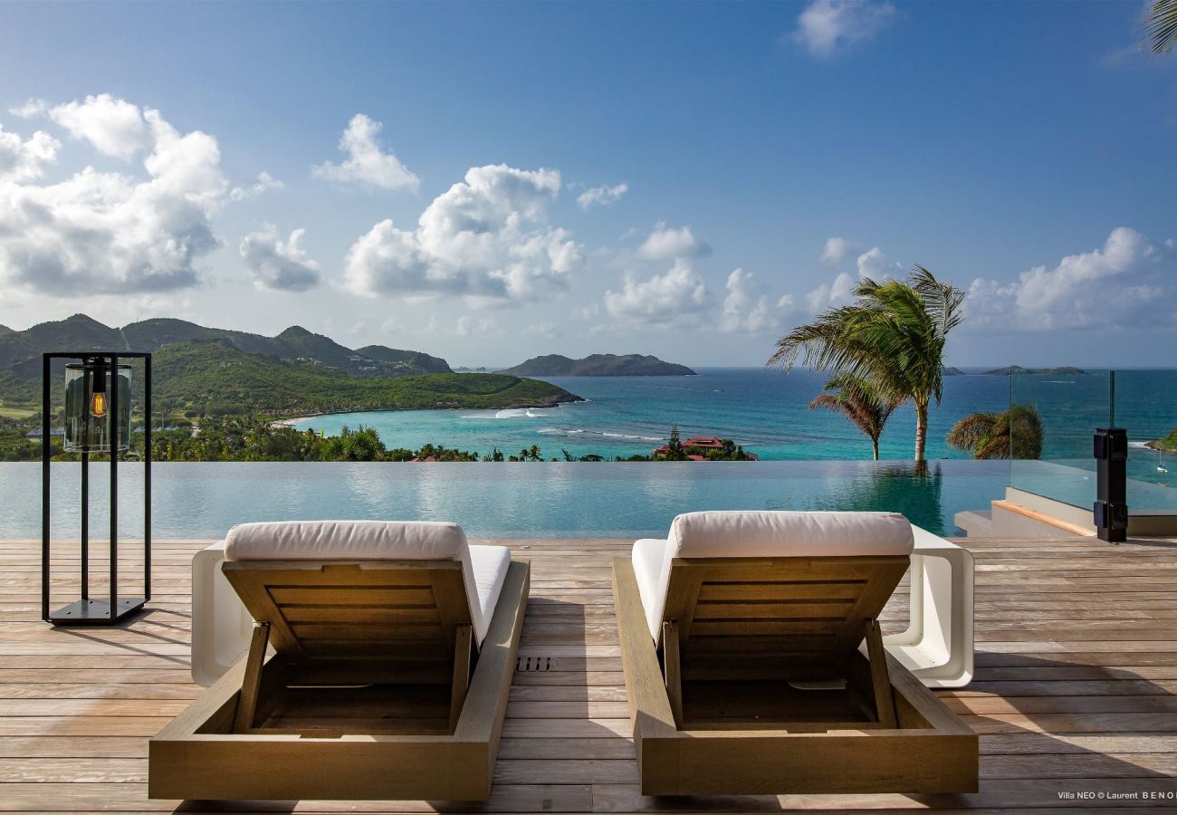 villa neo st barth avec terrasse et piscine privée