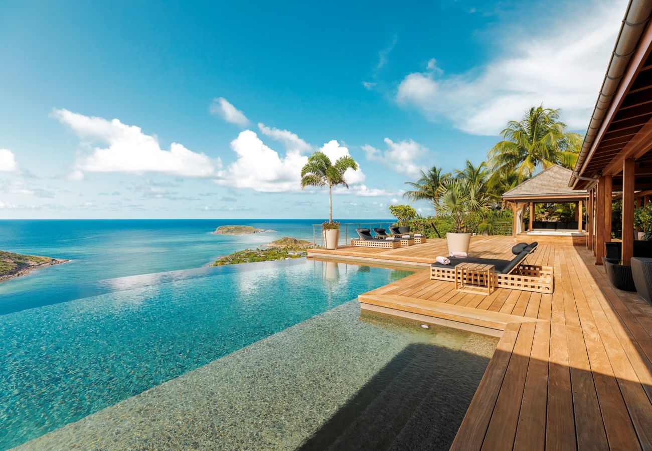 villa avec piscine à débordement st barth caraibes